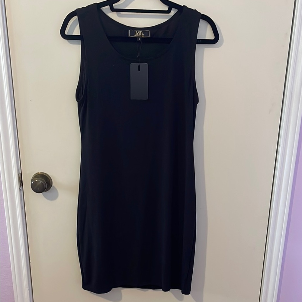 L&B Black Sleeveless Sheath Mini Dress